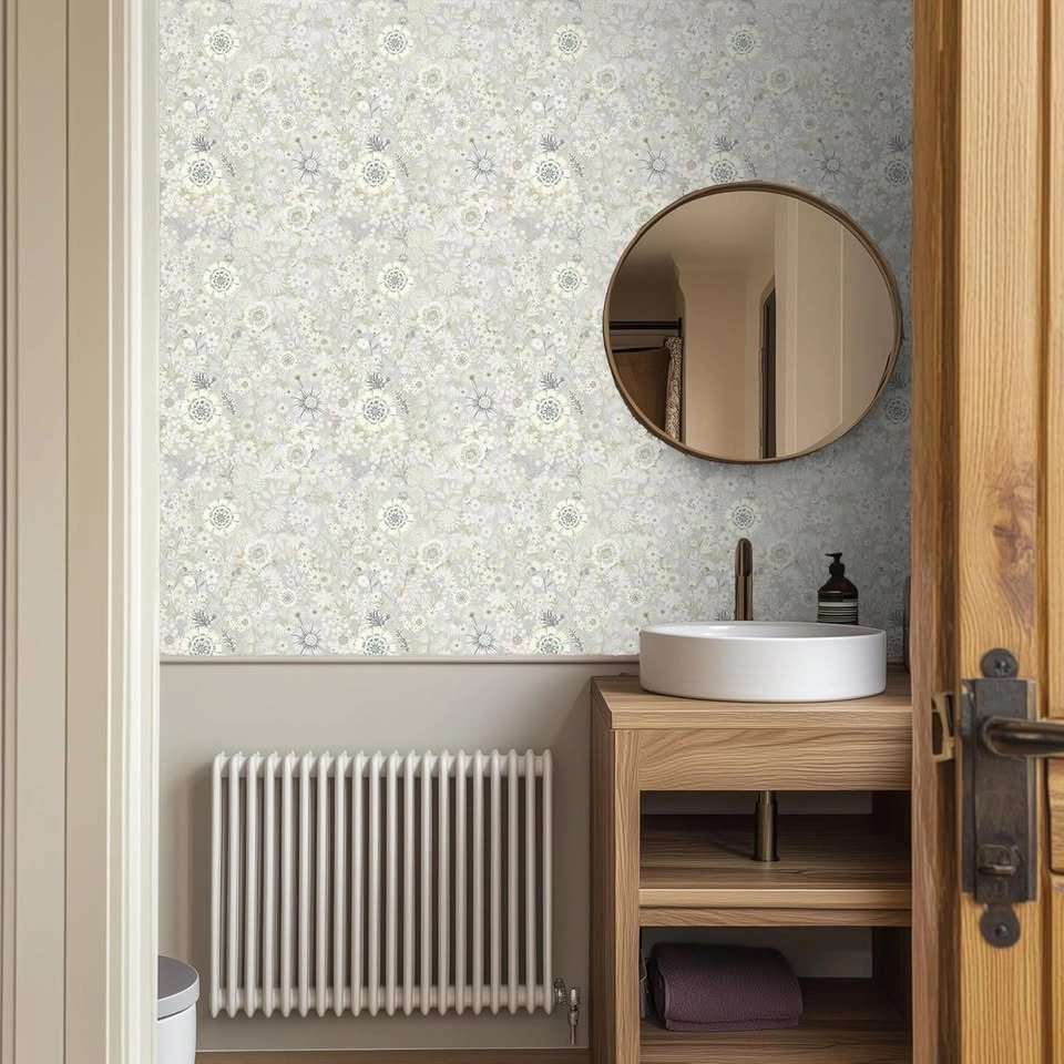 Vintage Wildflower Soft Neutral Floral Peel and Stick Wallpaper - photo 3