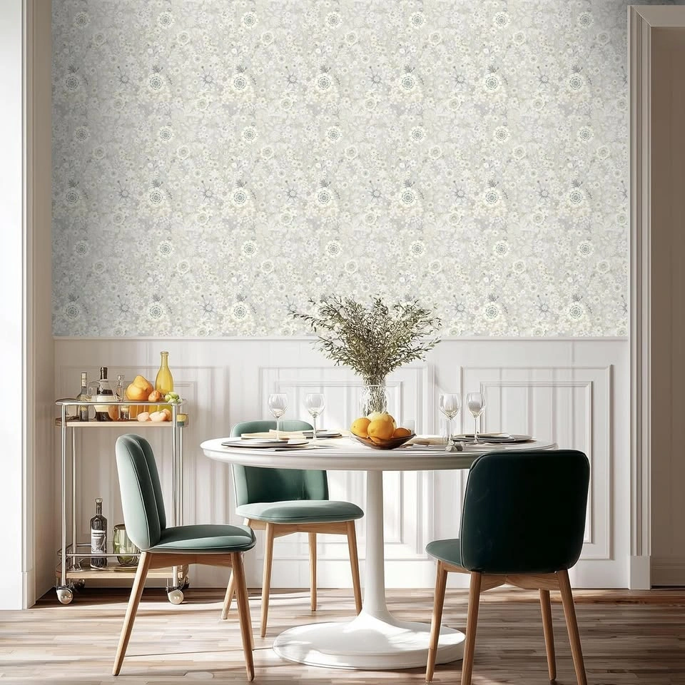 Vintage Wildflower Soft Neutral Floral Peel and Stick Wallpaper - photo 4
