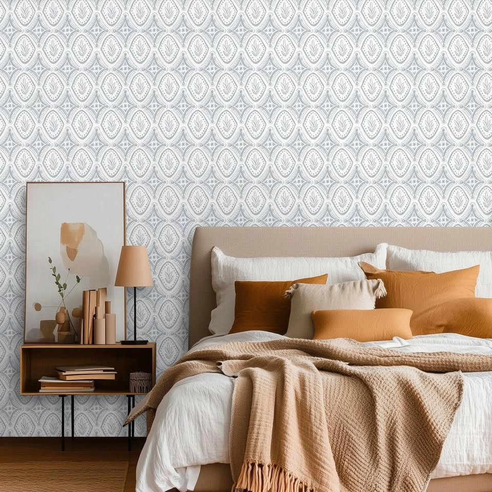 Scandi Boho Leaf Peel and Stick Wallpaper - 17.3"x78.7" - photo 4