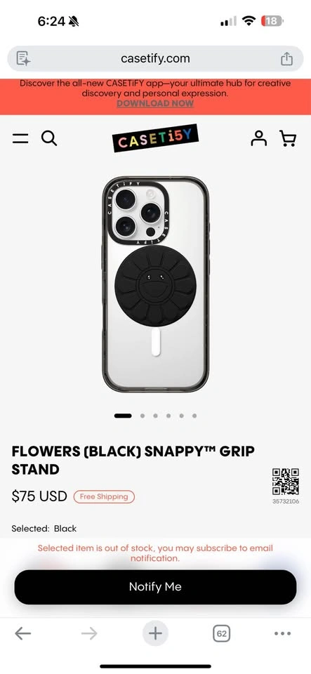 Takashi Murakami x CASETiFY: FLOWERS SNAPPY GRIP STAND - photo 2