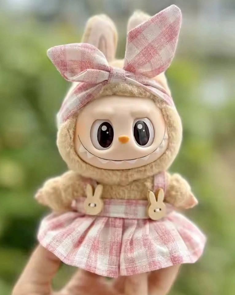 Labubu Spring Gingham Bunny Dress/ Bow Outfit