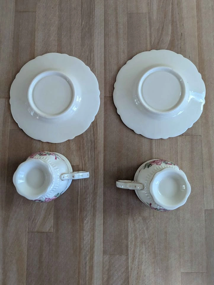 Set of Vintage Floral Pattern Tea Cups And Dishes - photo 5