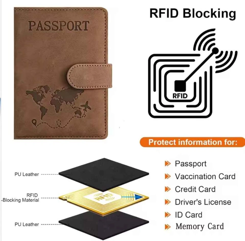 RFID Blocking Passport Holder Travel Wallet Cover Case - photo 3