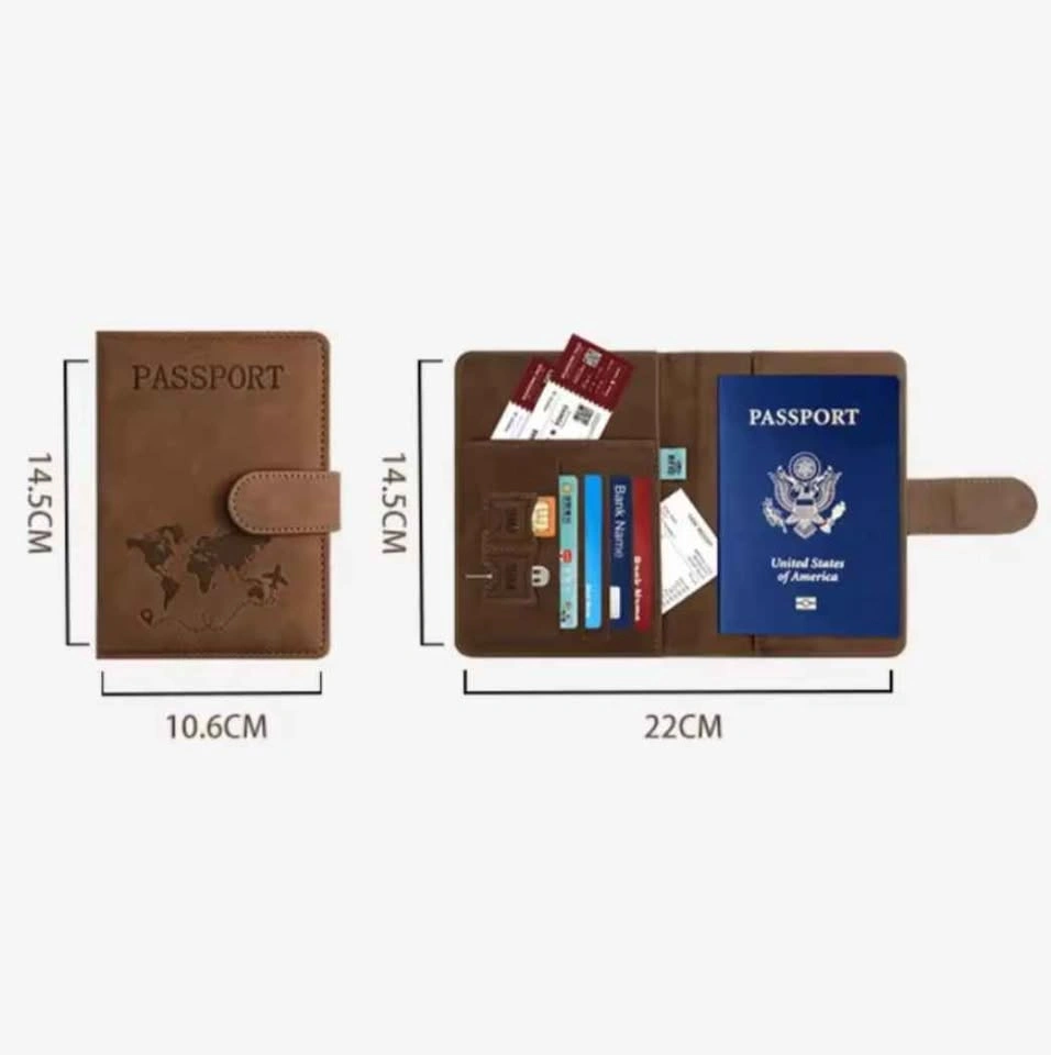 RFID Blocking Passport Holder Travel Wallet Cover Case - photo 5