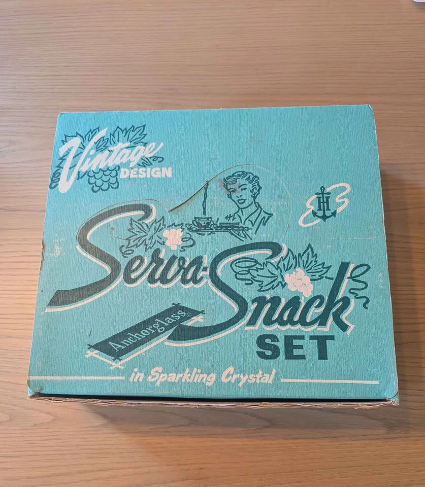 Vintage Anchor Hocking Serva-Snack Set 8-Piece Glass - photo 3