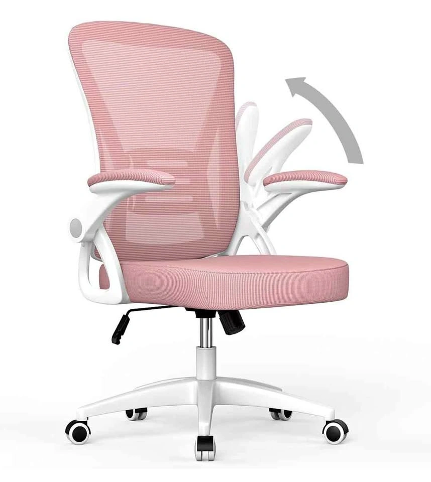 Pink Ergonomic Office Chair – Mesh, Flip-Up Arms (NEW)