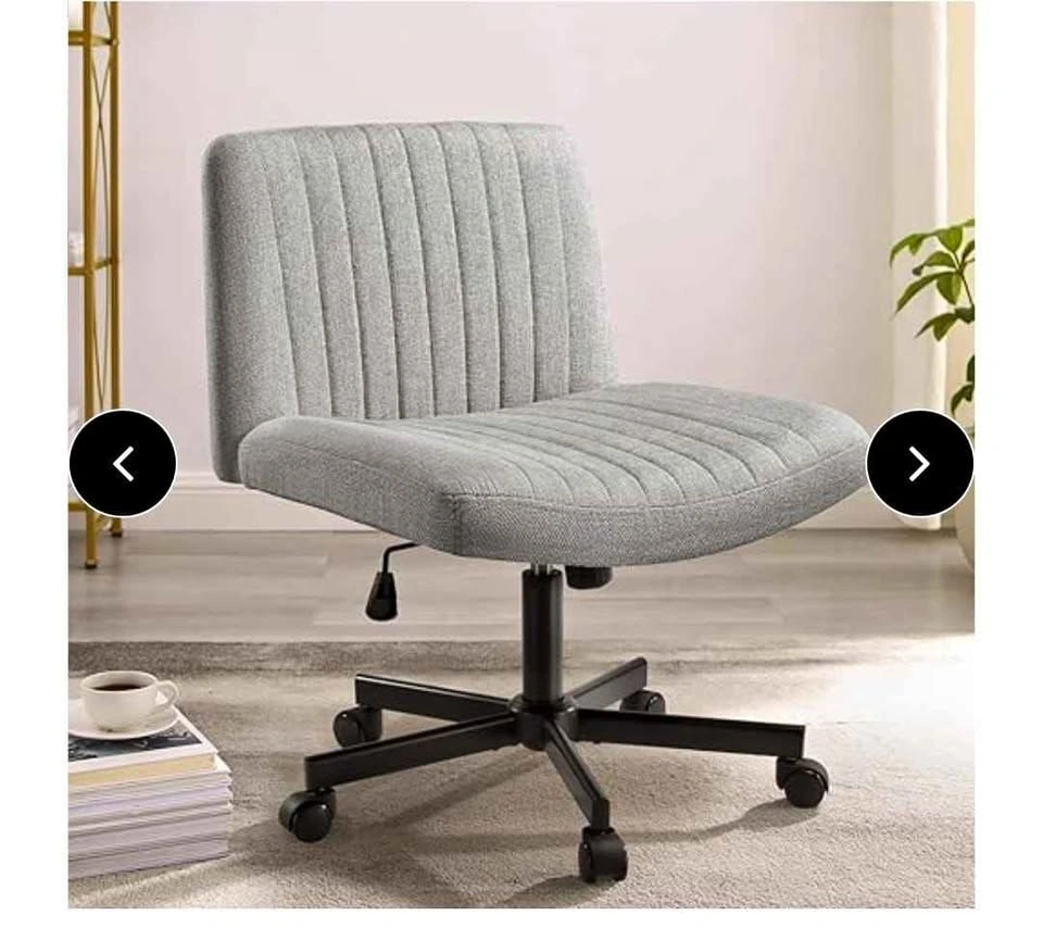 Criss Cross Office Chair with Wheels, Armless Task Desk Chair