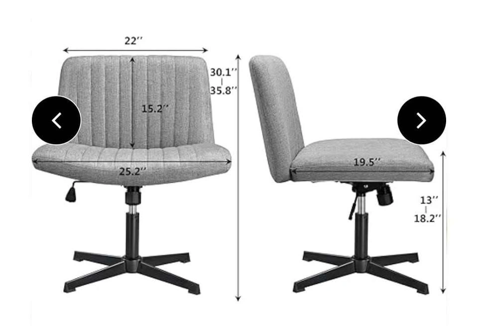 Criss Cross Office Chair with Wheels, Armless Task Desk Chair - photo 2