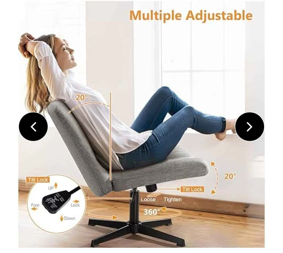 Criss Cross Office Chair with Wheels, Armless Task Desk Chair - photo 3