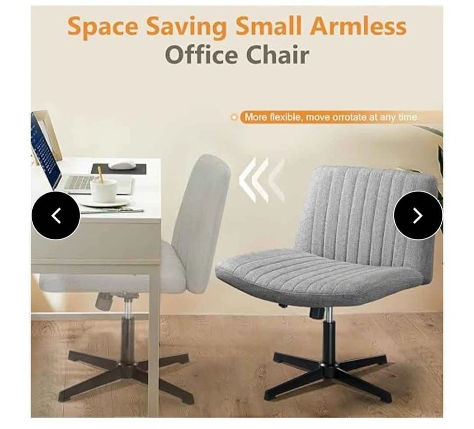 Criss Cross Office Chair with Wheels, Armless Task Desk Chair - photo 4
