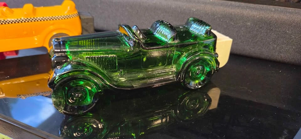 Vintage Glass & Ceramic Car Figurines - Green, Yellow, Red, Brow - photo 5