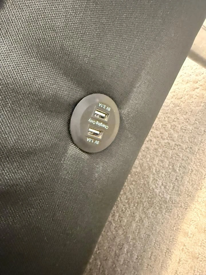 Convertible Futon Sofa Bed with USB Charging Port - photo 2