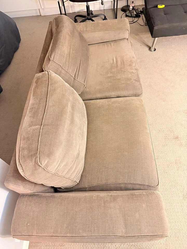 Comfortable Beige Sofa – Extra Wide Seating & Support