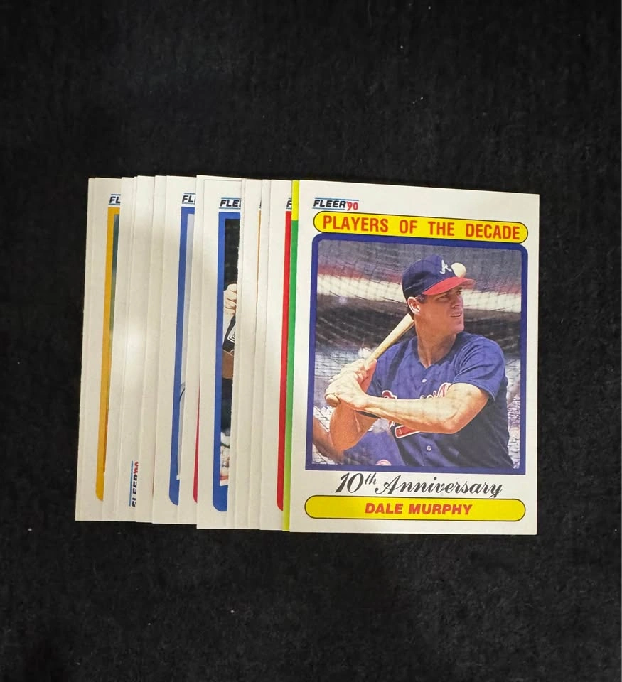 Vintage 1990 Fleer Baseball Cards Lot (15 Cards + Sticker + Wrap - photo 3