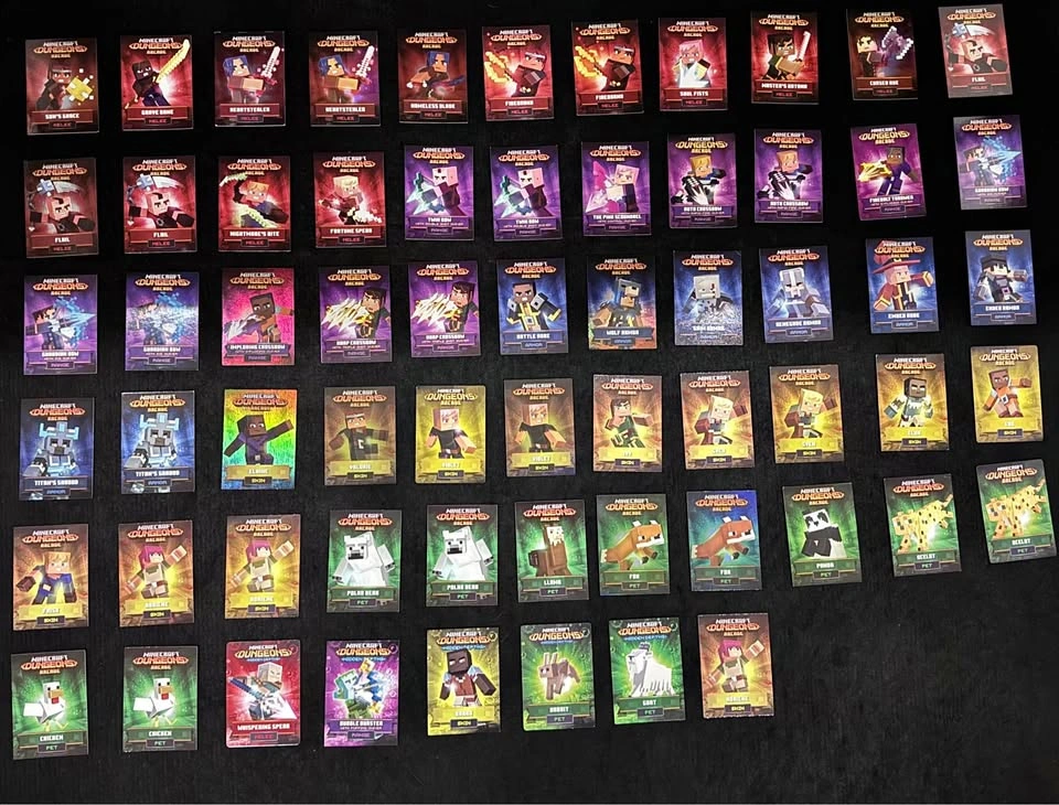 Minecraft Dungeons Arcade Holo Cards Lot (68 Cards)
