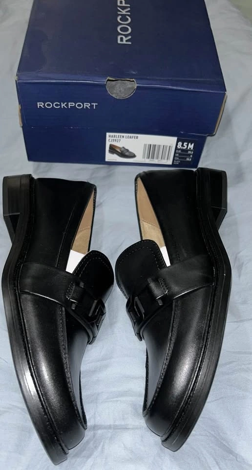 Rockport Black Leather Harleen Loafers - NEW-In-Box SZ 8.5 - photo 2