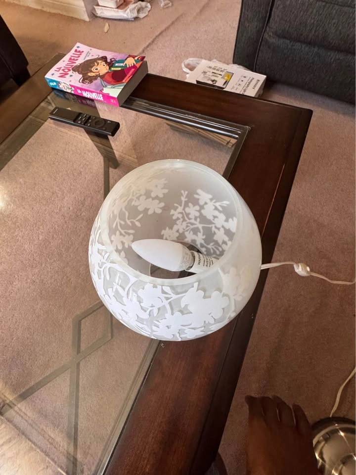 Ikea Floor Lamp and Floral Table Lamp Set - photo 4
