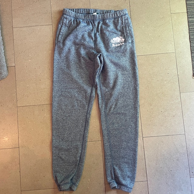 Roots Blue Salt and Pepper Sweat Pants with pockets-Small