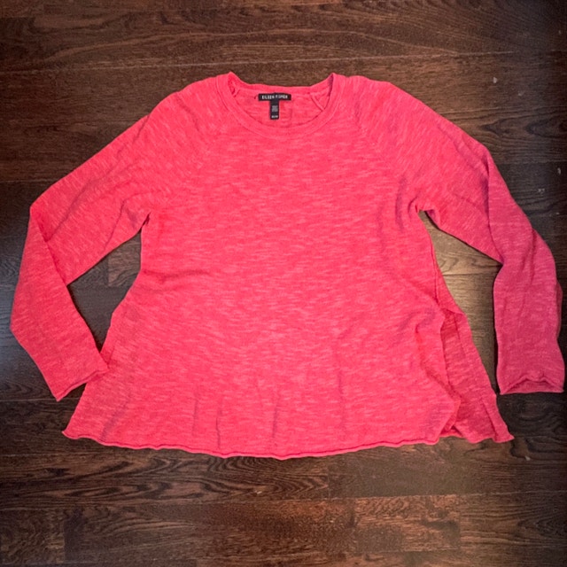 Eileen Fisher Linen/Cotton Coral Knit Sweater Tunic-XS