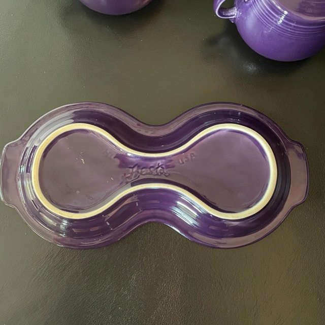 Vintage Fiestaware 4 piece cream/sugar set, in Plum purple - photo 5