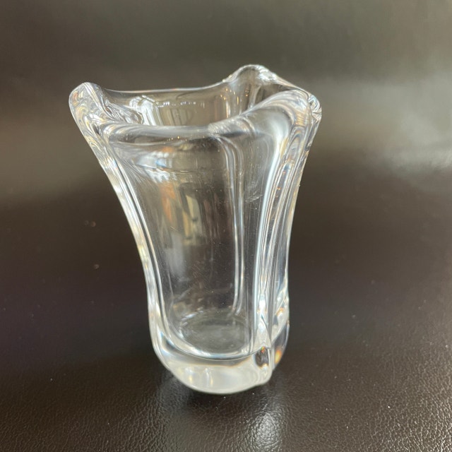 Exquisite Vintage 60s signed Daum France small crystal vase-Rare - photo 2