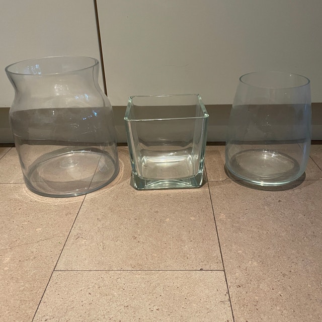 3 Large Glass Vases-Dress up your table! Measurements in Listing - photo 2