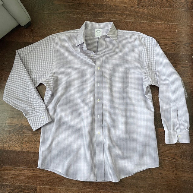 Brooks Brothers Regent Cotton White/Purple Dress Shirt-Sz. 17-34 - photo 2