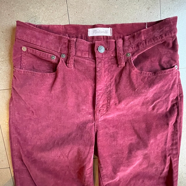 Madewell Burgundy Red Velvet Cali Demi-Boot Jeans Size 28 - photo 4