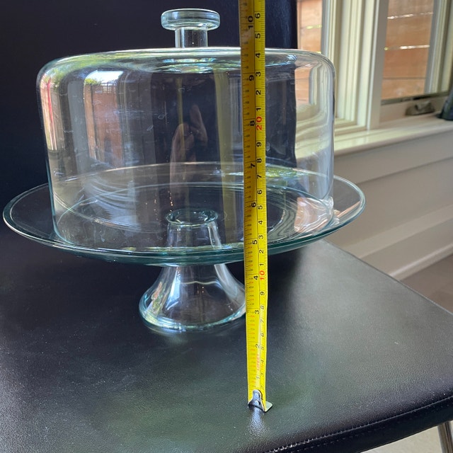 Large Clear Glass Pedestal Cake Stand with Dome Cover - photo 4