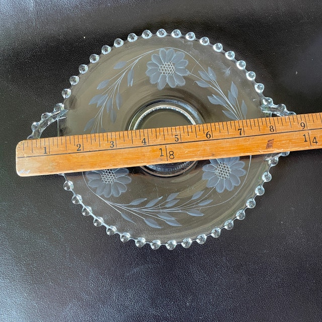 Vintage Imperial Candlewick Handled Serving Plate-Hughes Etching - photo 5