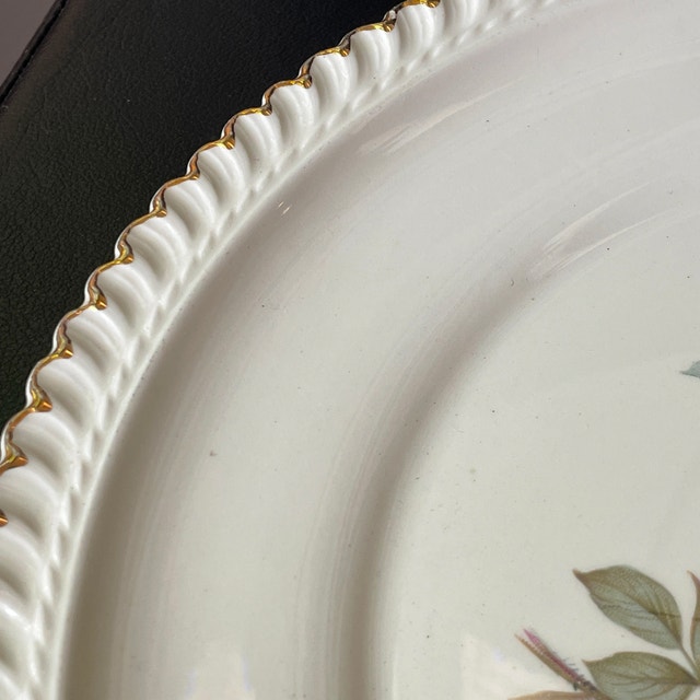 Vintage Harker Pottery Co Wild Rose plate platter 22k gold - photo 3