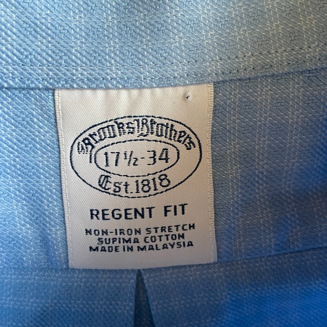 Brooks Brothers Mens Regent Cotton Shirt-Blue/white-17.5-34 (XL) - photo 2