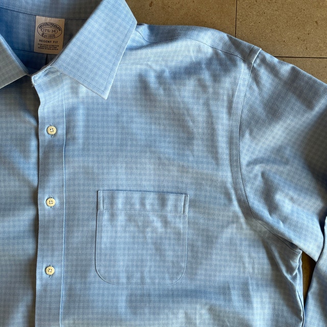 Brooks Brothers Mens Regent Cotton Shirt-Blue/white-17.5-34 (XL) - photo 4