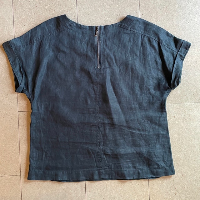 Jones New York Black 100% Linen T-shirt Short Sleeve Top-Small - photo 2