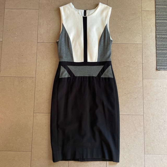 Judith & Charles Dress Black White Gray Colourblock-Size 6