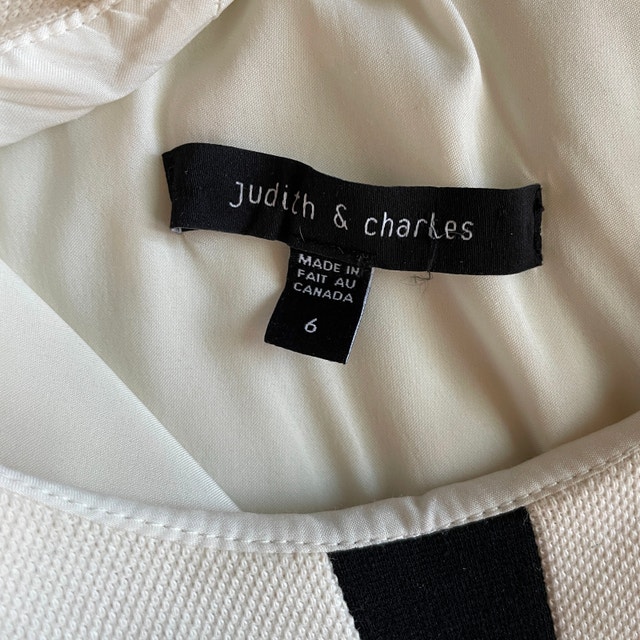 Judith & Charles Dress Black White Gray Colourblock-Size 6 - photo 3