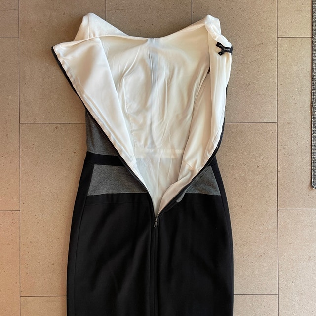 Judith & Charles Dress Black White Gray Colourblock-Size 6 - photo 5