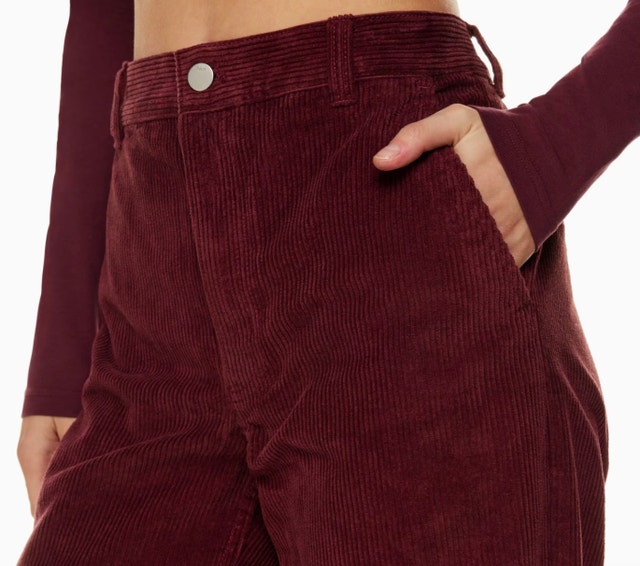 TNA Aritzia Khaki Green Wide leg Ripcord Corduroy Pants-Size 00 - photo 5