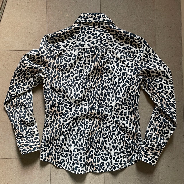 Pink Tartan Leopard Print Fitted Shirt Blouse 100% Cotton-Size 0 - photo 3