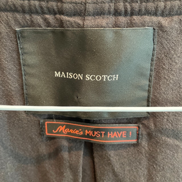 Maison Scotch Black Studded Open Front Tweed Blazer Jacket - photo 3