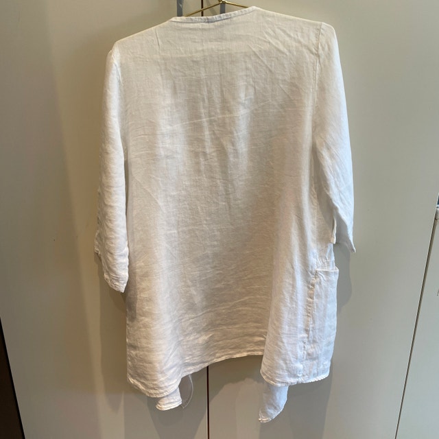 Francesca Bettini White Linen Lagenlook Cardigan Top- Italy-Smal - photo 4
