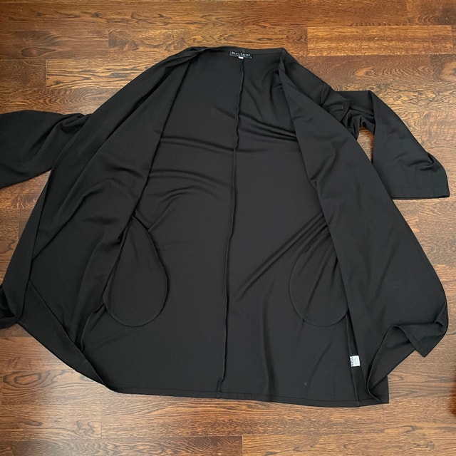 Bryn Walker Black Open Front Cardigan Jacket Duster L/XL - photo 3