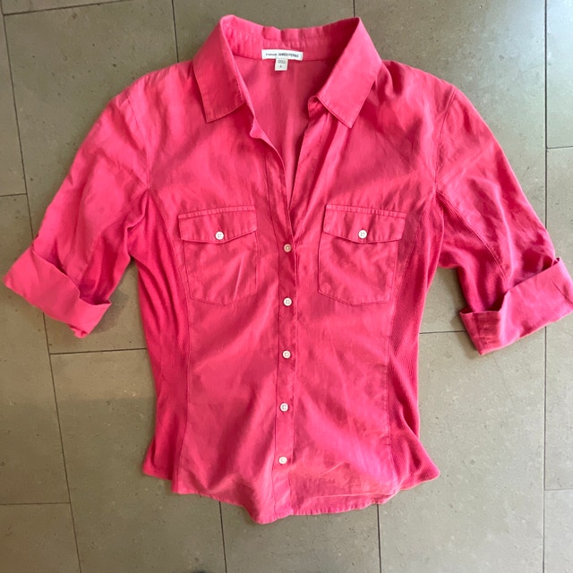 James Perse Cotton Coral Button Up Shirt - Small/Medium