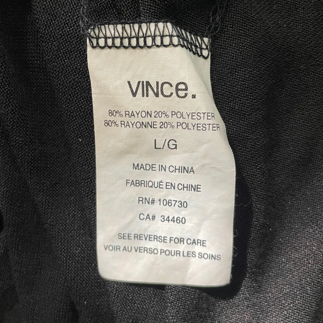 Vince Black V-neck T-shirt-Large - photo 4
