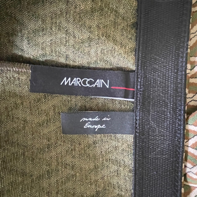 Marc Cain Frederika pants w/ flare-Olive Green Geometric-8 - photo 4