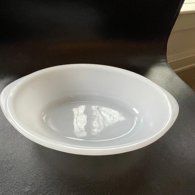 Vintage Glasbake Milkglass Casserole Atomic Starbursts - photo 5