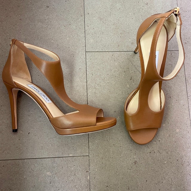 NEW Jimmy Choo Lana Stiletto Heel Sandals Shoes w/ back-Size 39