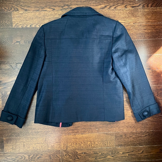 J.Crew Navy Blue Aubrey Ottoman Linen/Cotton Jacket Blazer-Sz. 6 - photo 3