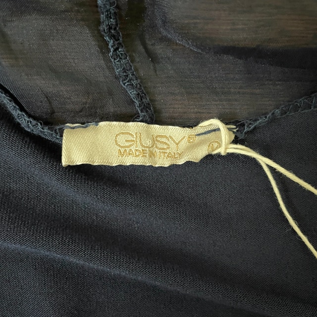 NWT Giusy Navy Silk Blend Cardigan sheer panels- Italy-Medium - photo 2