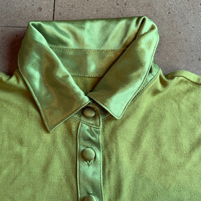 Hillard & Hanson Lime Green T shirt with Satin trim-Small - photo 2